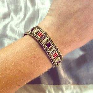 Beaded tie bracelet